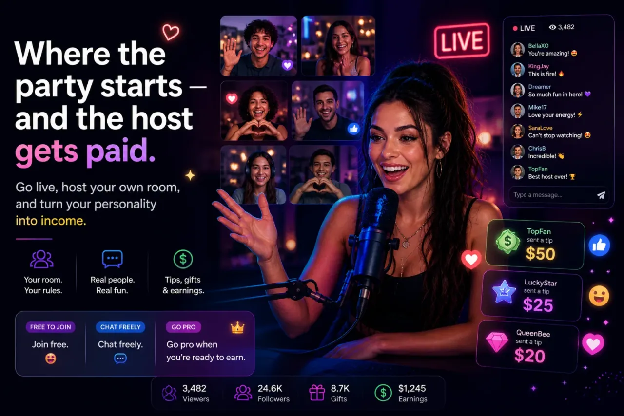 Where the party starts and the host gets paid — go live on NowChat
